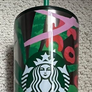 summer 2021 starbucks metal tumbler - animal print